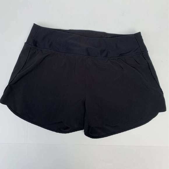 Mondetta Pants - Mondetta Womens Athletic Shorts Black Stretch Scallop Hem Elastic Waist S